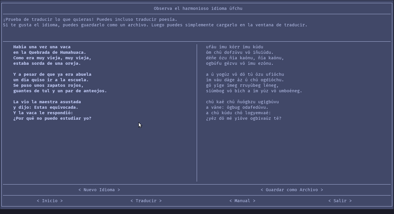 Screenshot of the Simple Language Maker program.